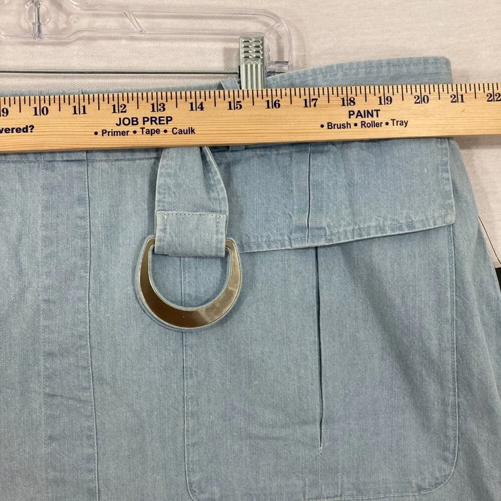 New Eloquii Light Blue Cargo Belted Back‎ Zip Mini Skirt size 16 Festival